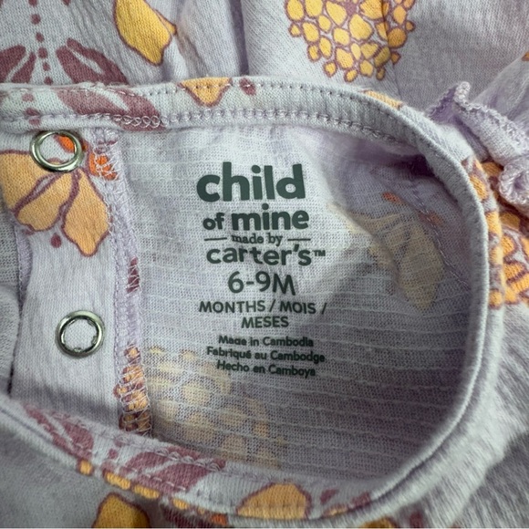 Child of Mine by Carter’s Floral Purple Ruffle Sleeve Dress Set - Picture 5 of 7